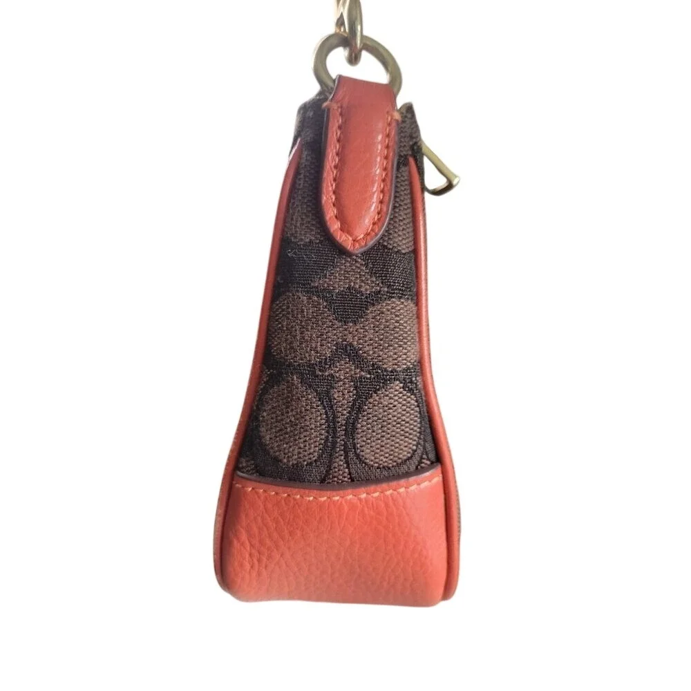 Coach Lonnie In‎ Signature Jacquard Women's Brown Orange Monogram C8306